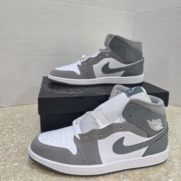 Nike Air Jordan 1 Mid SE White Medium Grey Cool Grey HF3216-100 Men's Size 11.5 - Picture 2 of 7
